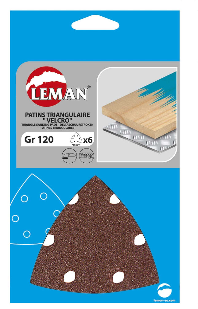 6 dreieckige Leman-Klettpads