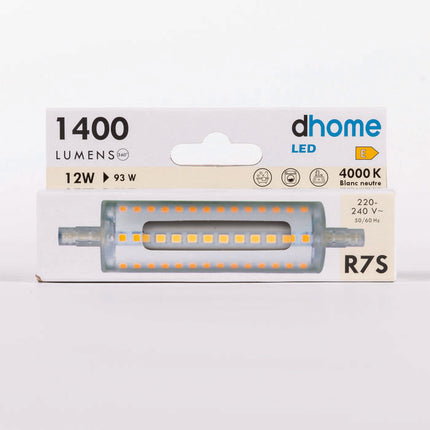 Ampoule LED crayon Dhome R7S 12 W – 1400 lm – 4000 K