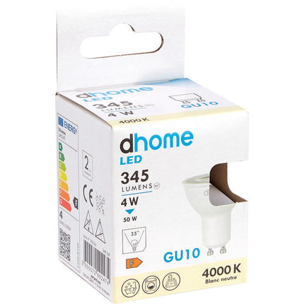 Ampoule spot LED – 4 W – GU10 – 345 lm – 4000 K