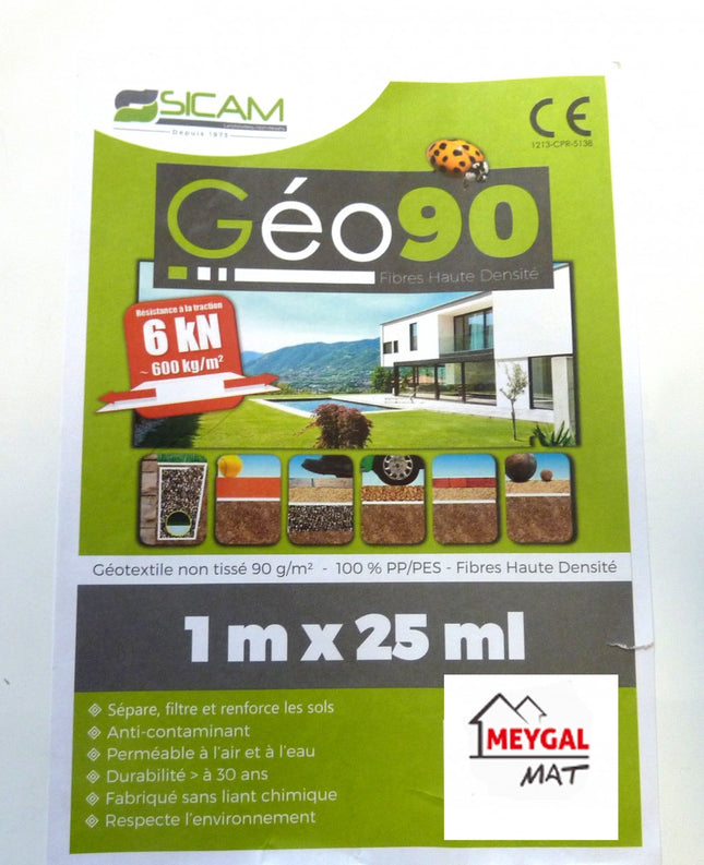 Géotextile GEO90 1 X 25 M