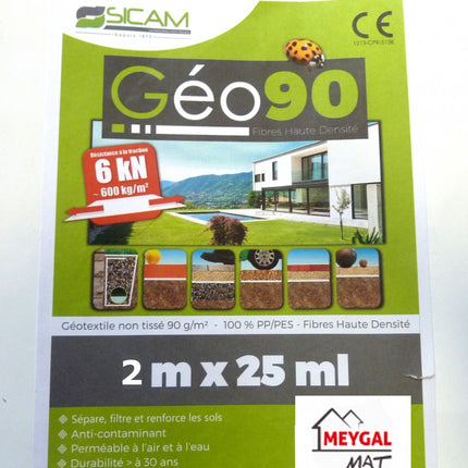 Géotextile GEO90 2 X 25 M