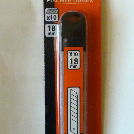 Pack of 10 blades for 18 mm cutter