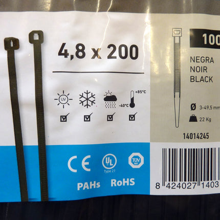 Collier polyamide 4.8 x 200 mm