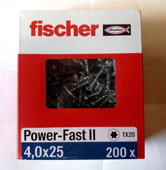 Fischer POWER-FAST 4 x 25 screws