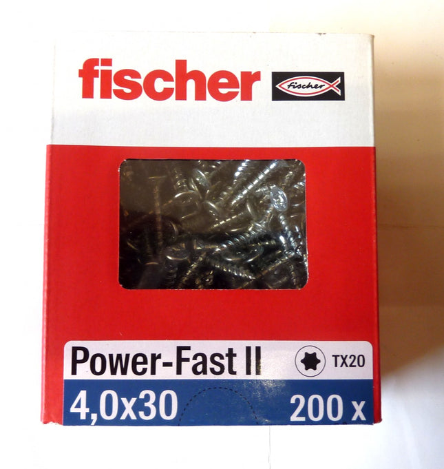 Fischer POWER-FAST 4 x 30 screws