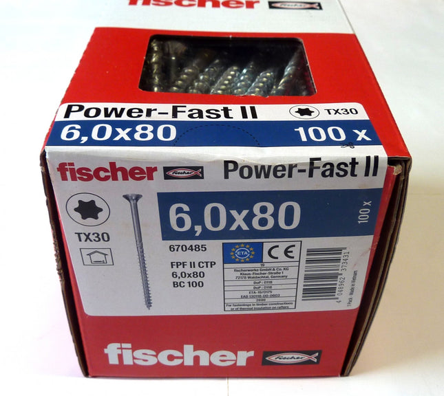 Fischer POWER-FAST 6 x 80 screws