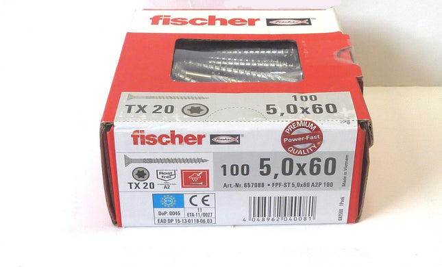 Fischer POWER-FAST stainless steel screw 5 x 60