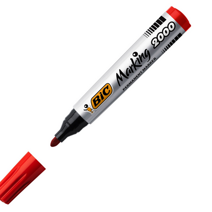 Stylo BIC marqueur permanent rouge Wilmart