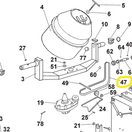 Concrete mixer belt IMER S250, S190 thermal