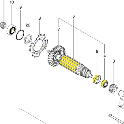 Makita GA5030R grinder armature