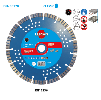 Leman-Diamantscheibe für Mauerwerk.