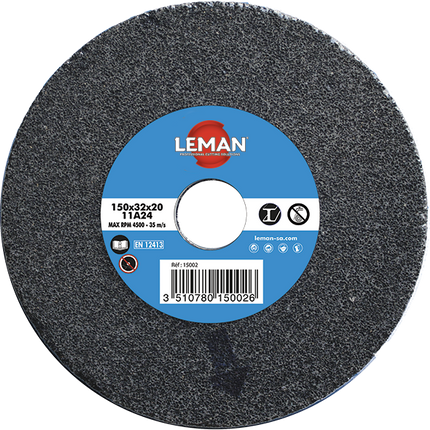 Meule touret vitrifiée grise 150 mm Leman