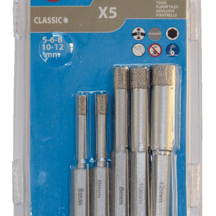 Set of 5 Leman porcelain stoneware diamond drill bits