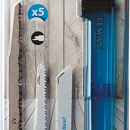 Assortment of 5 Leman sabre saw blades