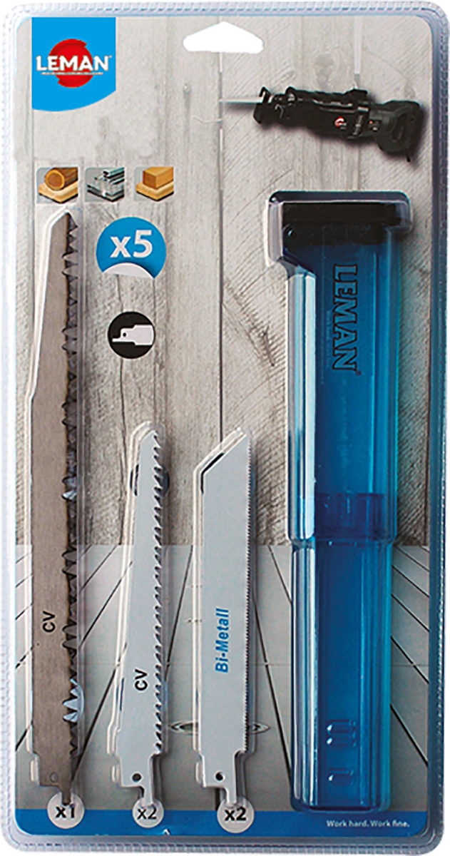 Assortiment de 5 lames de scie sabre Leman