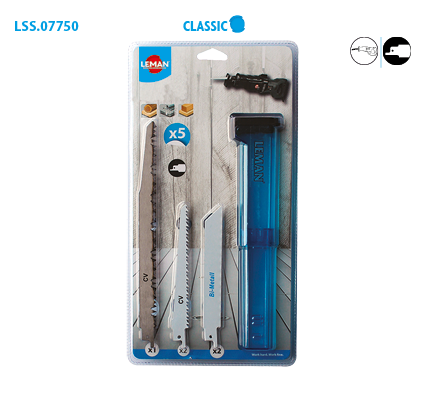 Assortment of 5 Leman sabre saw blades