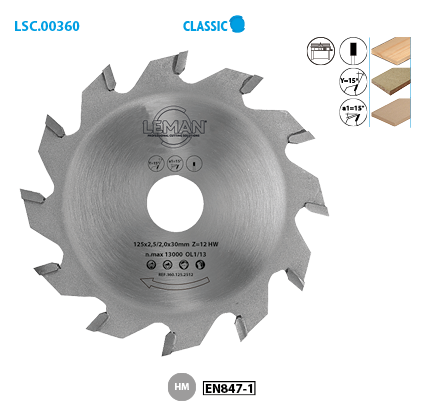 Leman classic range circular grooving saw blade