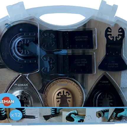 Coffret de 12 accessoires multi-matériaux Leman