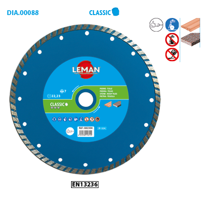 Leman universal continuous grooved rim diamond disc