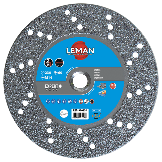 Disque diamant PRO acier, fer, fonte, inox Leman