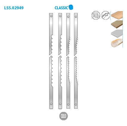 Assortiment de 12 lames de scie à chantourner Leman