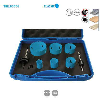 Set of 6 Leman bi-metal drill bits