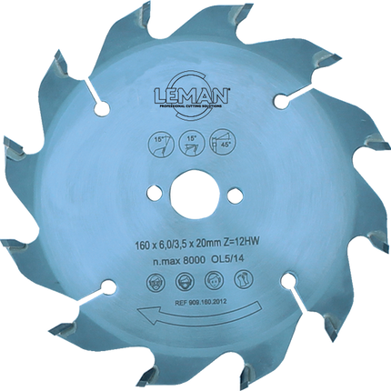 Leman circular saw blade for V-groove