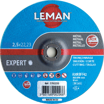 Disque tronçonnage inox 125 mm Leman