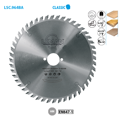 Leman circular saw blade for portable machines