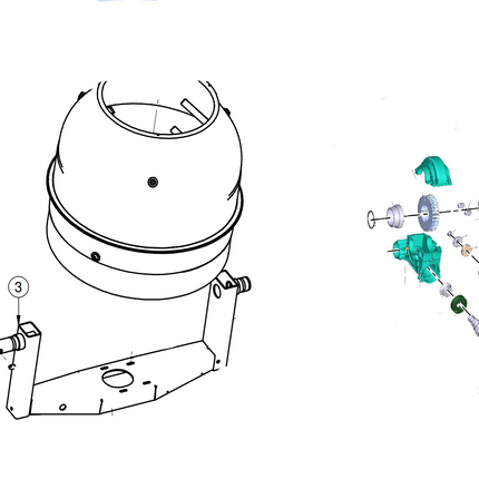 Engrenage de basculement pour bétonnière IMER S190 / S250 / S350