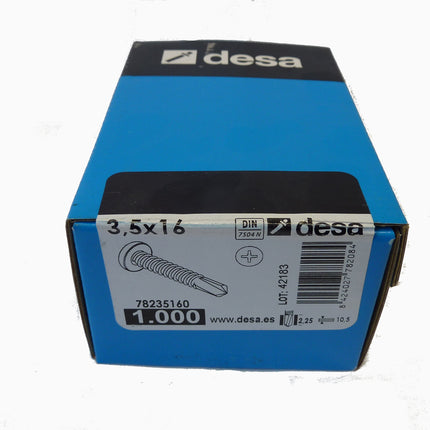 Boîte de 1000 vis autoperforantes 3,5 × 16 mm