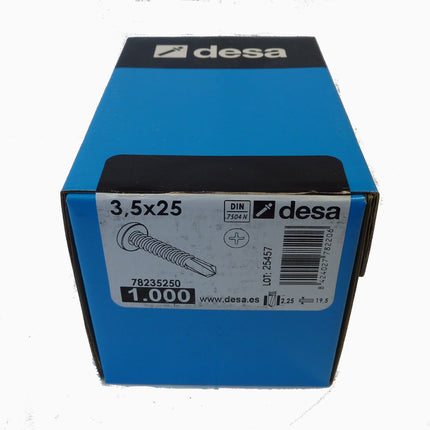 Boîte de 1000 vis autoperforantes 3,5 × 25 mm