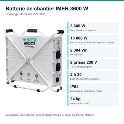 Batterie de chantier IMER 3600 W « Challenger 3623 »