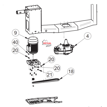 Moteur électrique d'origine IMER pour bétonnières S350 et S350R