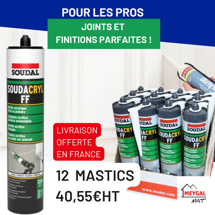 Pack Promotionnel : Carton de 12 Mastics Soudal Soudacryl