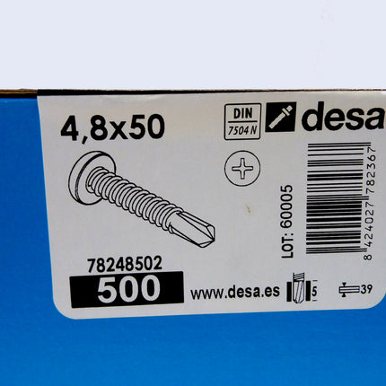 Schachtel mit 500 selbstbohrenden Schrauben 4,8 × 50 mm